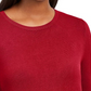 JM Women's Collection Button-Cuff Crewneck Sweater Medium Red Size Small