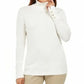 JM Collection Women's Stud-Sleeve Pullover Turtleneck Sweater Natural Size X-Large