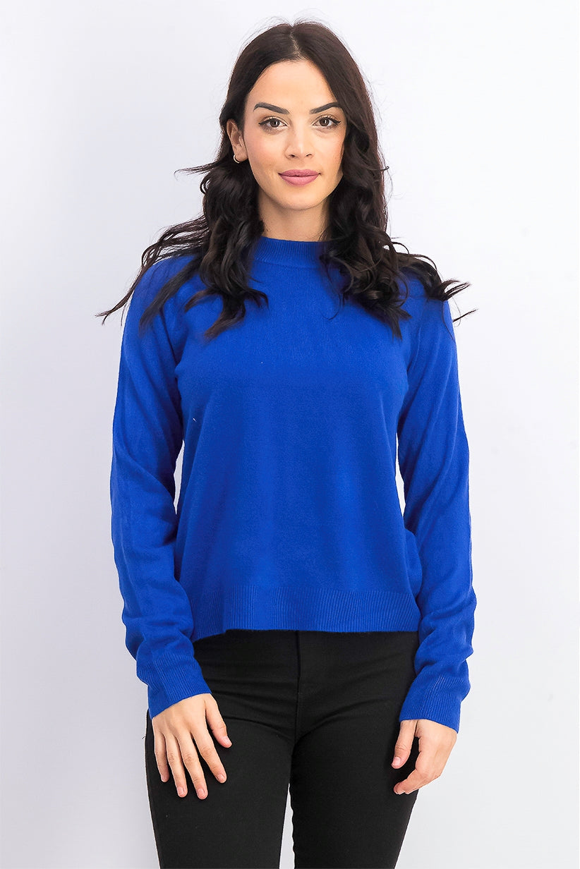 Karen Scott Women's Zip-Back Mock-Neck Sweater Navy Size X-Large