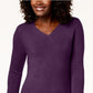 Karen Scott Women's V-Neck Sweater Med Purple Size Extra Large