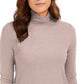Charter Club Women's Heathered Ribbed Turtleneck Top Pink Size Large