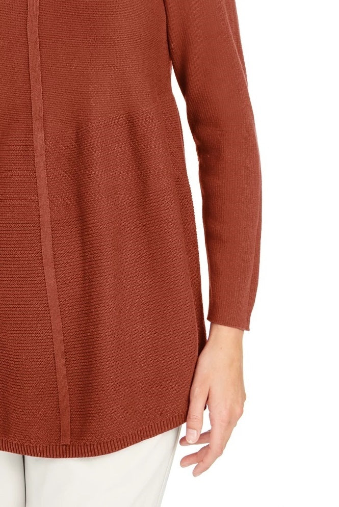 Style & Co Women's Knit Mixed Stitch Tunic Dark Orange Size X-Small