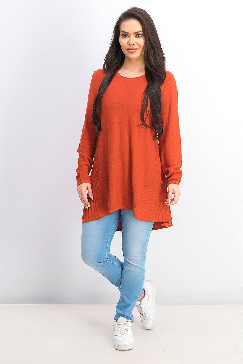Style & Co Women's High-Low Tunic Sweater Dark Orange Size Medium