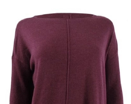 Style & Co Women's Seam-Front Tunic Sweater Purple Size X-Large