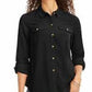 Charter Club Women's Two-Pocket Shirt Black Size Medium
