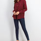 Charter Club Women's Two-Pocket Shirt Wine Size Small