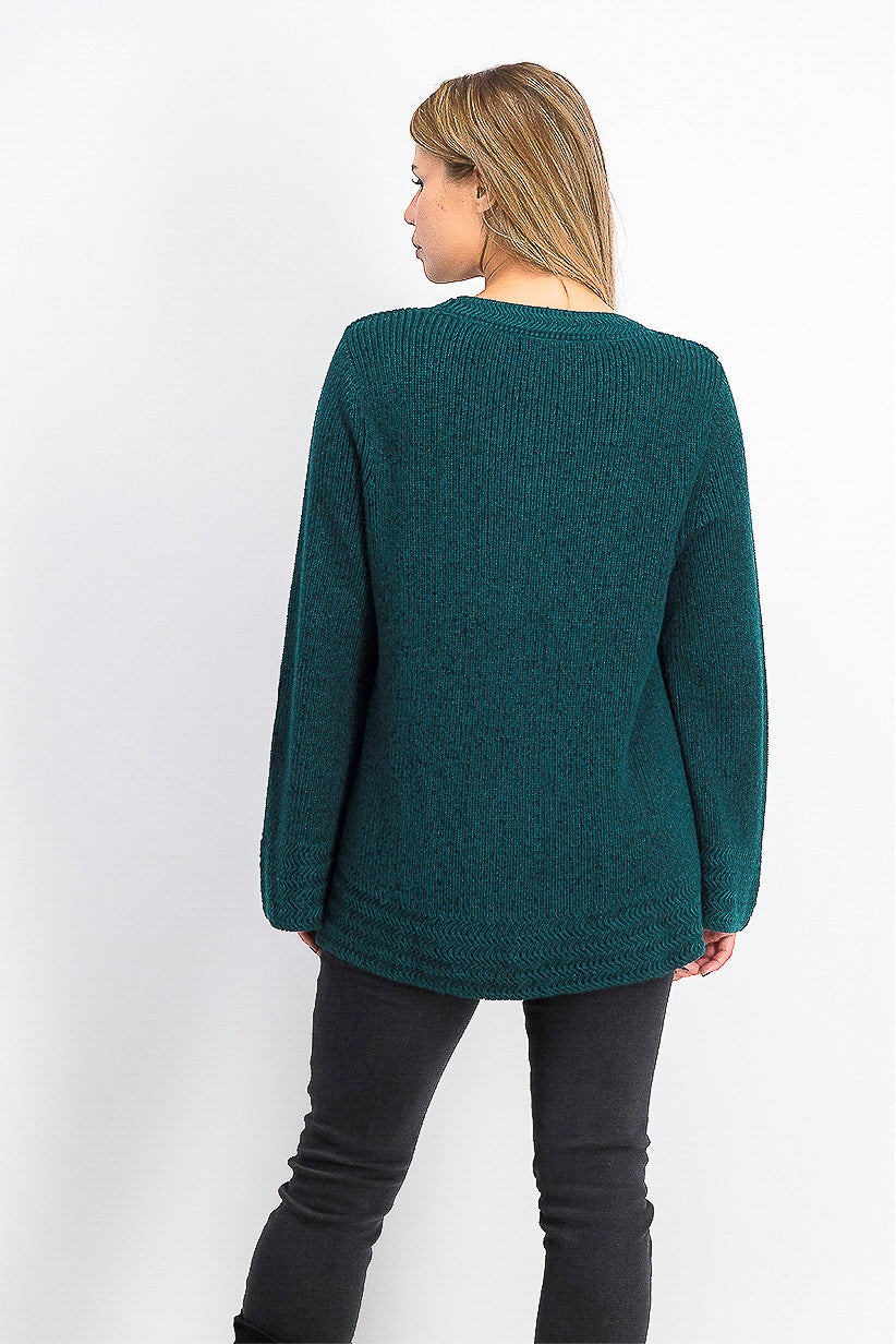 Style & Co Women's Boxy Knit Pullover Sweater Green Size Medium