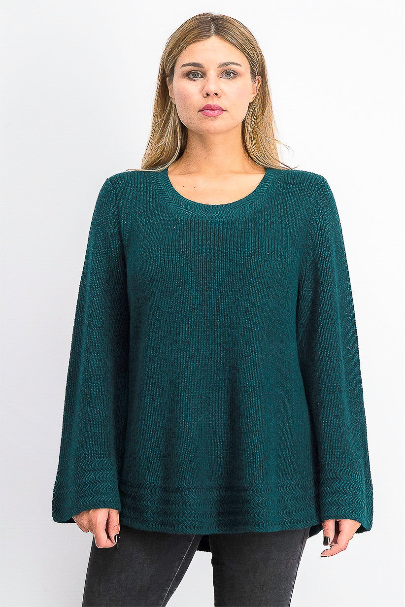 Style & Co Women's Boxy Knit Pullover Sweater Green Size X-Large