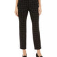 Charter Club Women's Mckenna Plaid Bristol Skinny Ankle Jeans Black Size 16