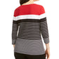 Karen Scott Women's Sport Striped Button Shoulder Top Red Size Medium