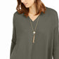 Style & Co Women's V-Neck Tunic Sweater Dark Gray Size Small