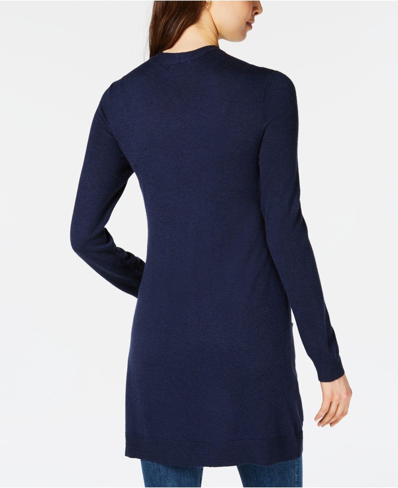 Maison Jules Women's Open-Front Cardigan Sweater Blue Size Large