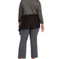 Alfani Women's Colorblocked Asymmetrical Sweater Black Size 1X