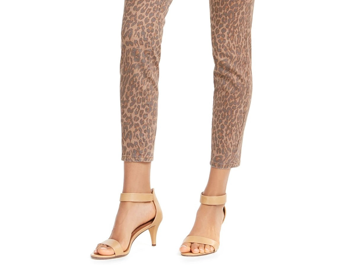 Style & Co Women's Curvy Fit Skinny Printed Jeans Red Size 6