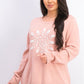 Karen Scott Women's Snowflake Applique Sweater Pink Size XX Large