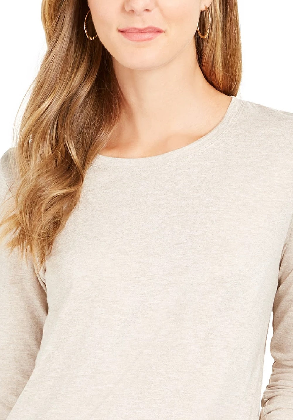 Style & Co Women's Speckled Shimmer Top Beige Size Medium