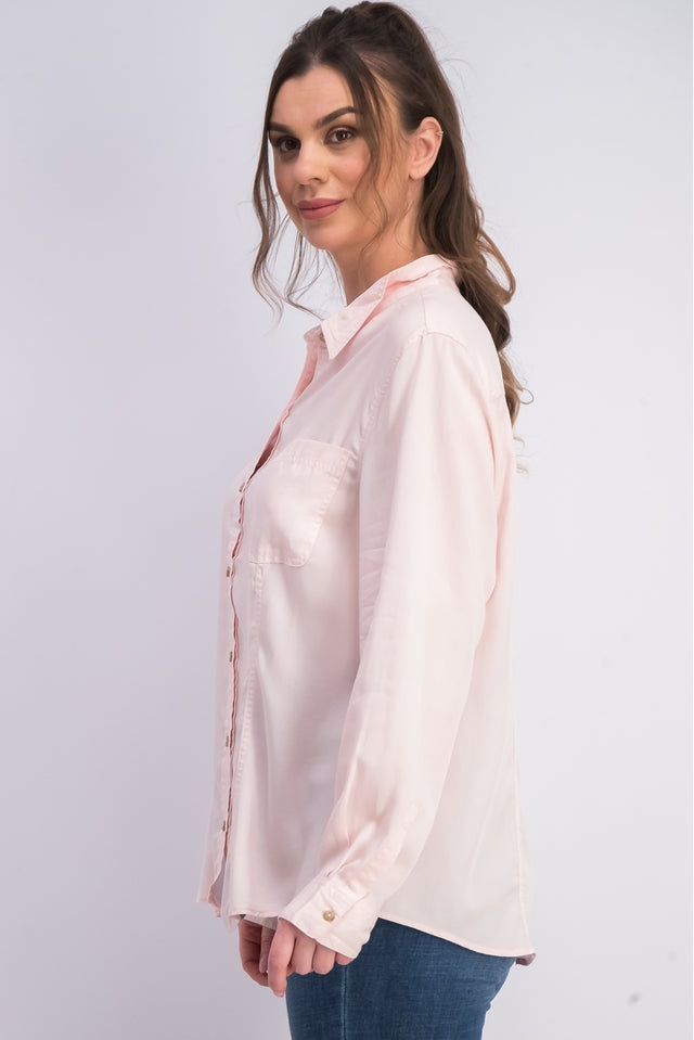 Charter Club Women's Solid Corduroy Shirt Pink Size Medium