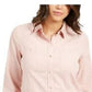 Charter Club Women's Button-Down Cotton Corduroy Shirt Pink Size Petite Small