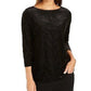 Charter Club Women's Textured Velvet Top Black Size Medium
