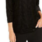 Charter Club Women's Textured Velvet Top Black Size Medium
