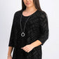 JM Women's Collection Velvet Necklace Top Black Size Extra Small