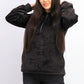 Ideology Women's Faux Fur Quarter Zip Hoodie Black Size X-Small