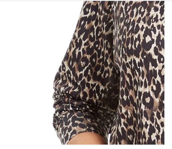 Ideology Women's Plus Printed RoundHem Hoodie Beige khaki Size 3X