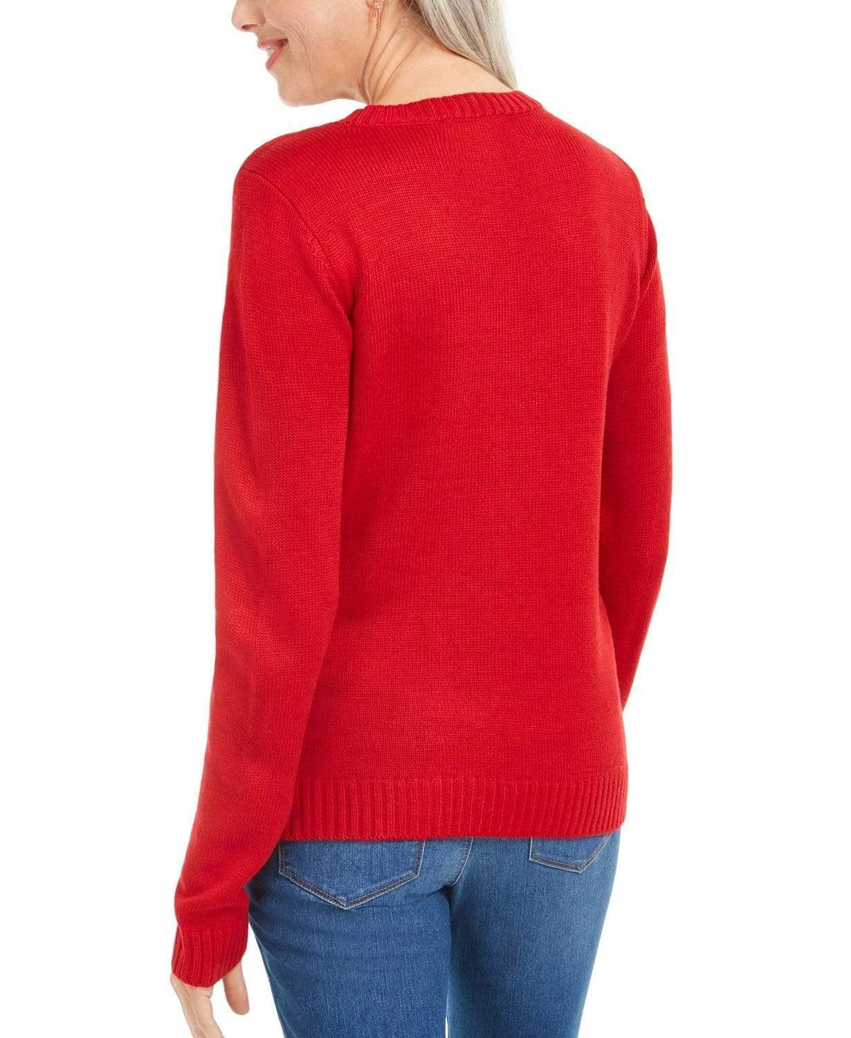 Karen Scott Women's Midnight Presents Sweater Red Size Petite Medium