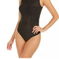 INC International Concepts Women's Shadow Stripe Thong Bodysuit Black Size Small