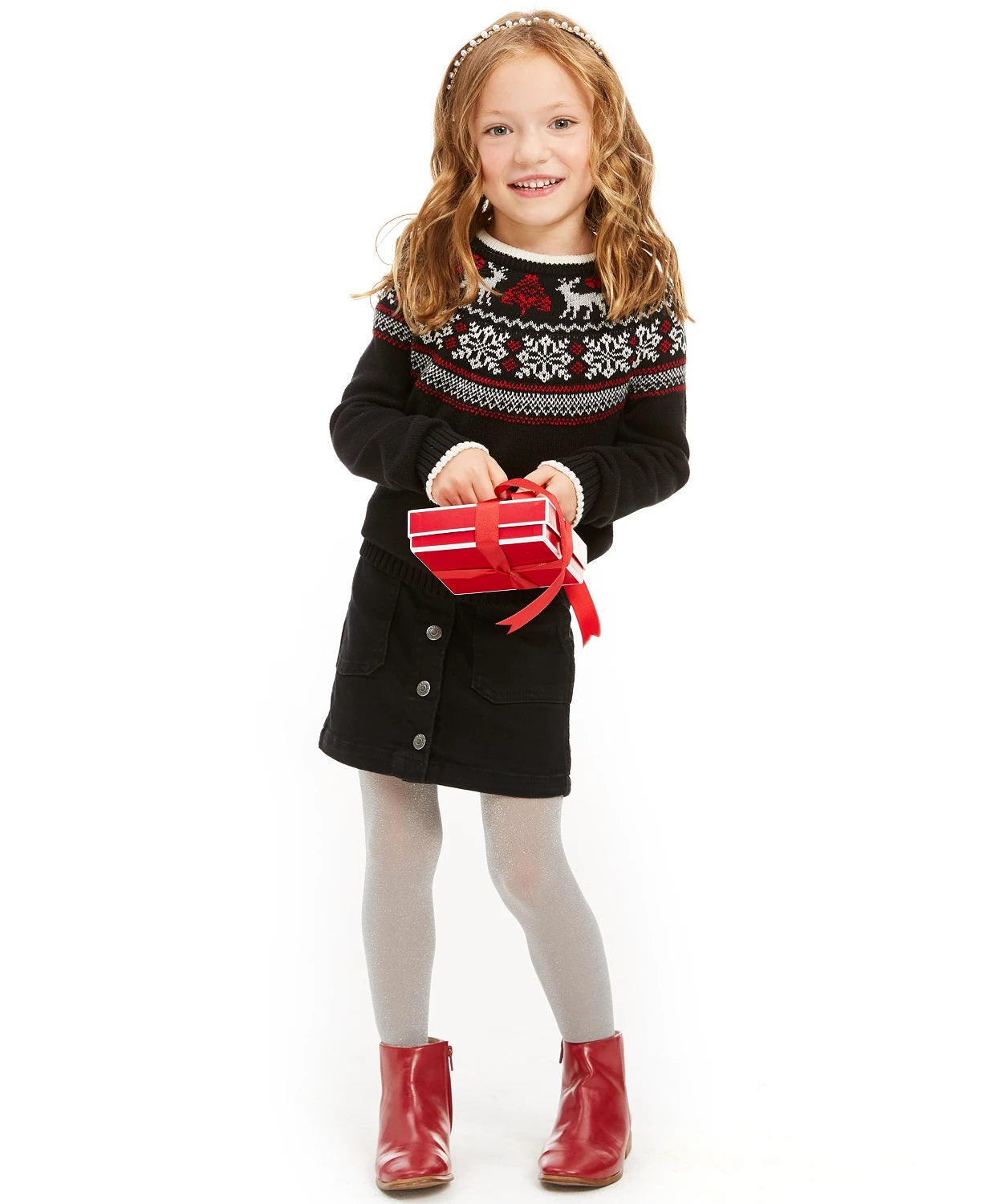 Charter Club Little Girls Fair Isle Family Sweater Black Size 4T