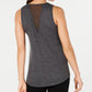 Ideology Women's Mesh-Back Tank Top Dark Gray Size Medium