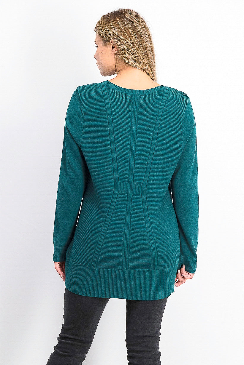 Style & Co Women's Mixed-Stitch Sweater Green Size Extra Large