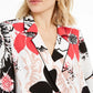 Alfani Women's Petite Printed Piped Surplice Top White Size Medium
