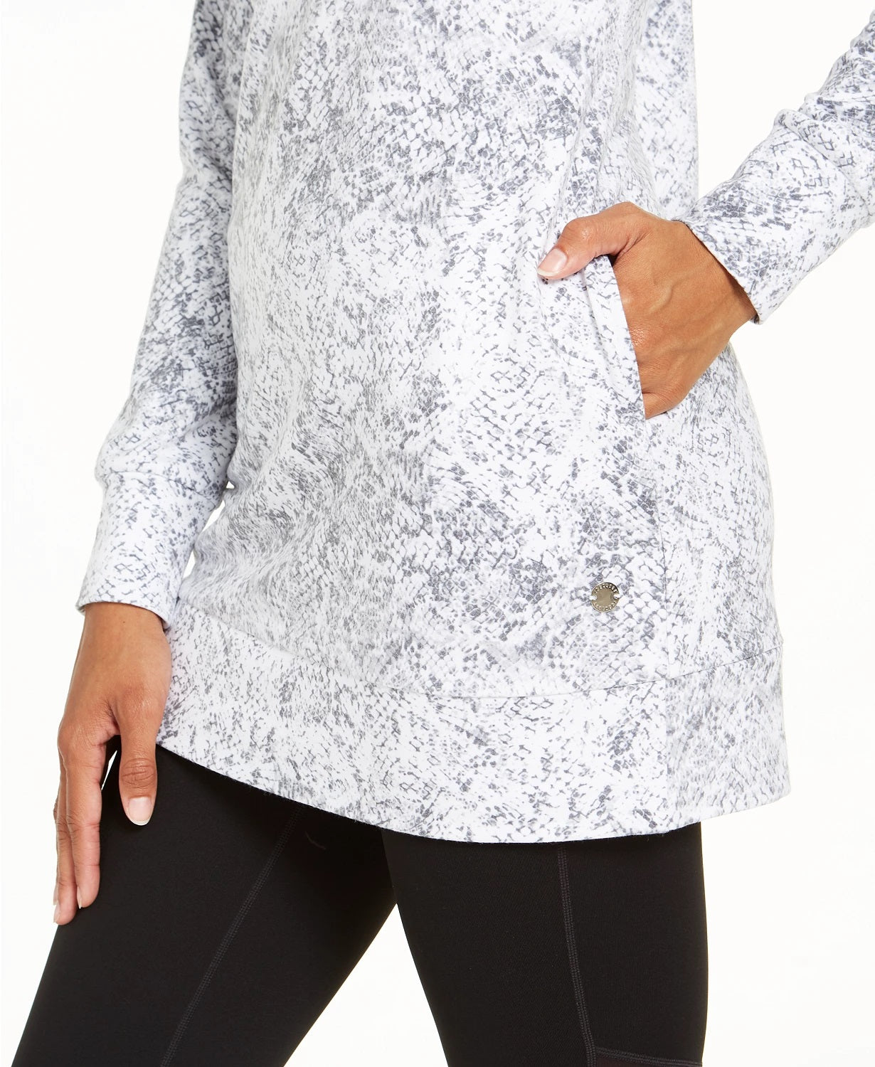 Ideology Women's Snake-Print Tunic White Size Large