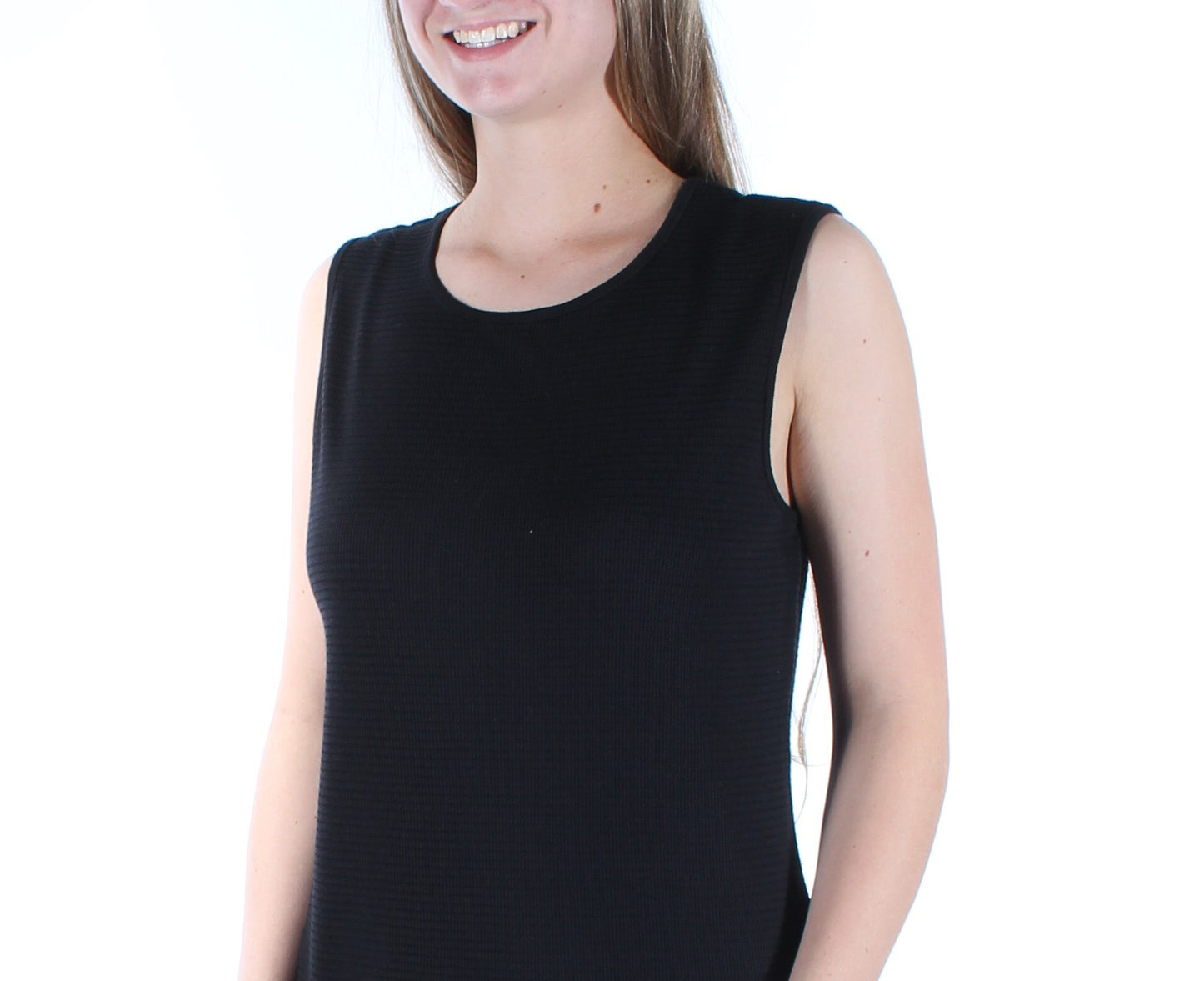 Karen Scott Women's Textured Sleeveless Top Black Size Extra Small