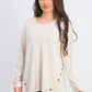 Alfani Women's Hardware Seamed Sweater Beige Size XX Large