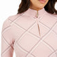 Charter Club Women's Printed Half-Zip Top Pink Size Small