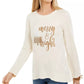 Style & Co Women's Metallic Graphic Sweatshirt Beige Size X-Large