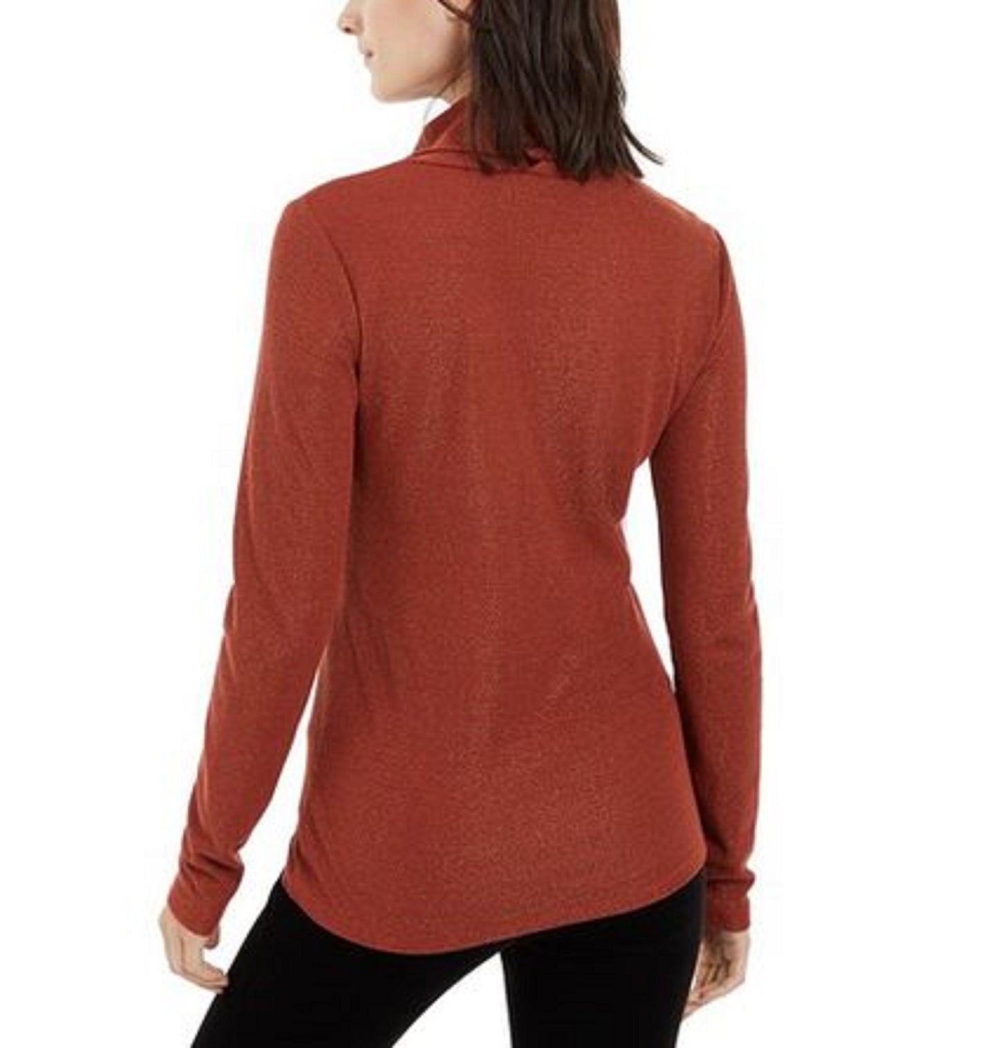 INC International Concepts Women's Shimmer Turtleneck Red Size Extra Large