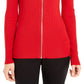 INC International Concepts Women's Square Neck Zip-Front Sweater Medium Red Size Extra Small