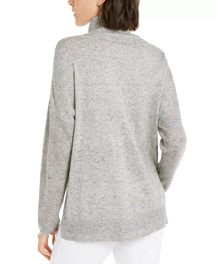 INC International Concepts Women's Melange Cowlneck Sweater Gray Size Small