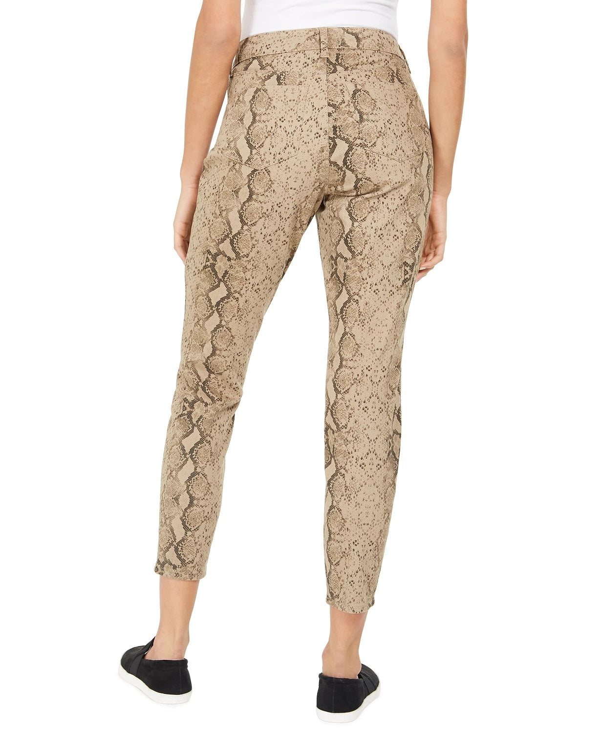 Style & Co Women's Curvy Tummy Control Printed Skinny Jeans Brown Size 6