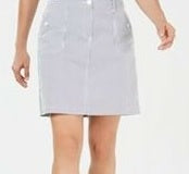 Karen Scott Women's Corded Striped Skort Navy Size 12