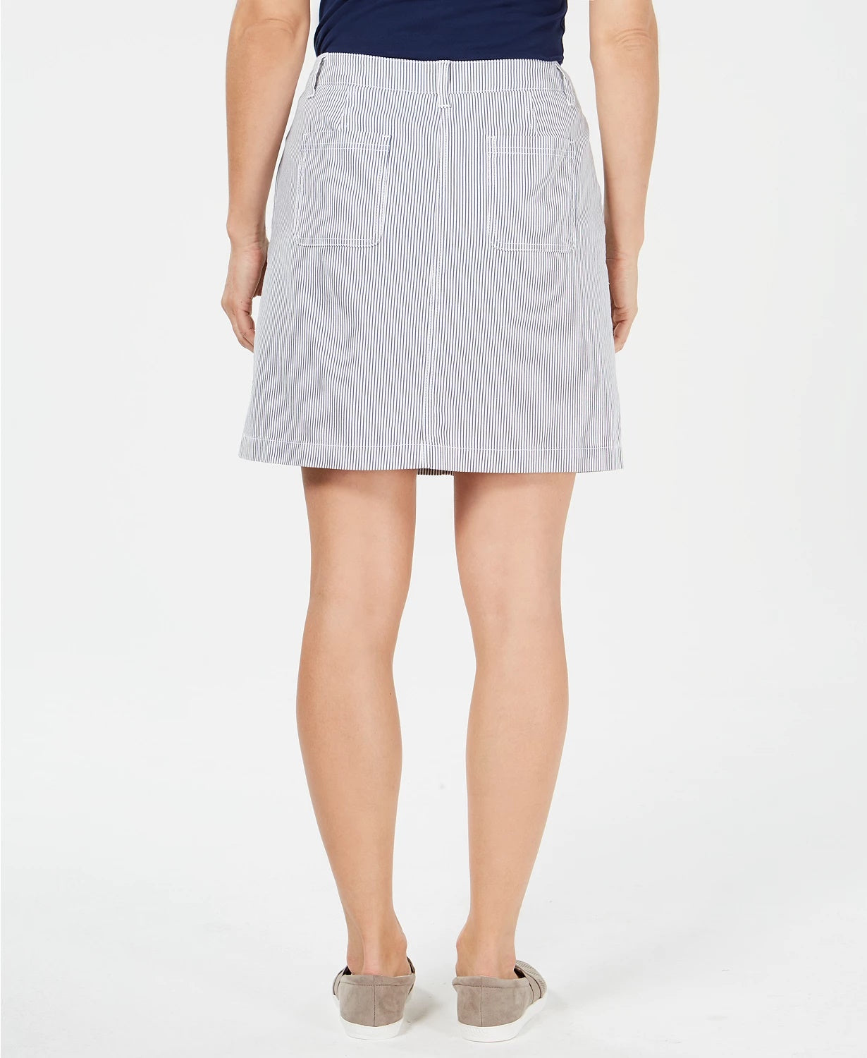 Karen Scott Women's Corded Striped Skort Navy Size 6