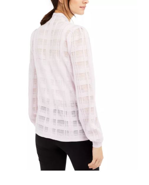 Alfani Women's Illusion Plaid Cardigan White Size Petite Medium