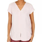 Style & Co Women's Button-Down Flutter-Sleeve Top Pink Size Medium