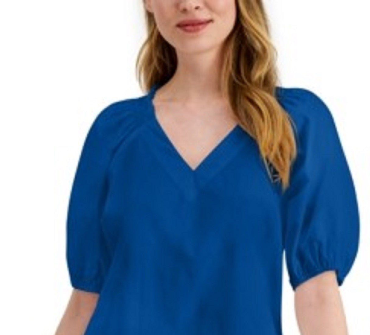 Alfani Women's Smocked-Shoulder Top Dark Blue Size XX Large