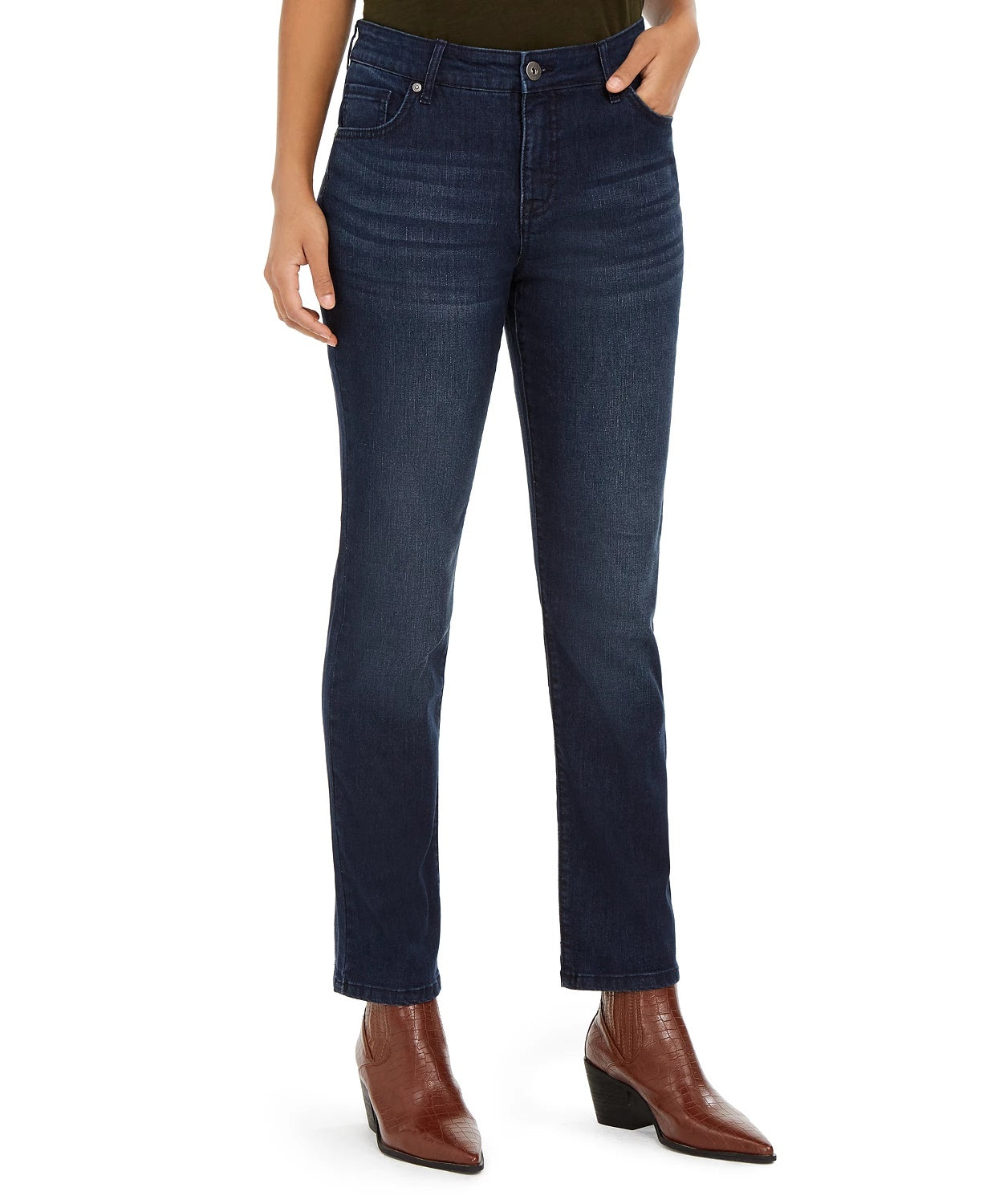 Style & Co Women's  Modern Straight Mid Rise Jeans Blue Size 18