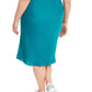 INC International Concepts Women's Plus Size Bias-Cut Midi Skirt Green Size 4X