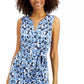 Charter Club Women'sTie-Waist Maxi Dress Blue Size X-Large